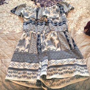 Blue Patterned Romper